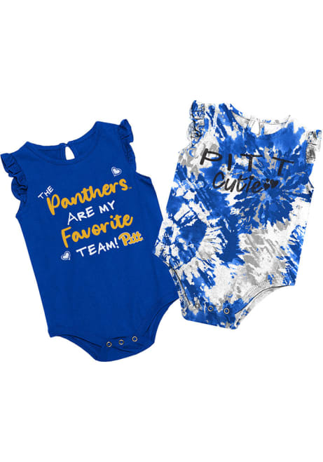 Baby Pitt Panthers Blue Colosseum Two Bits Tie Dye One Piece Set