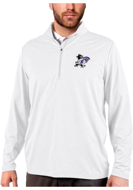 Mens K-State Wildcats White Antigua Rally 1/4 Zip Pullover