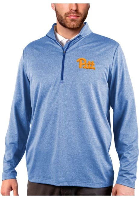 Mens Pitt Panthers Blue Antigua Rally Wordmark Qtr Zip Pullover