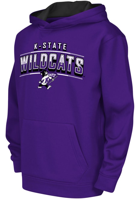 Youth K-State Wildcats Purple Colosseum Block Name Drop Long Sleeve Hood