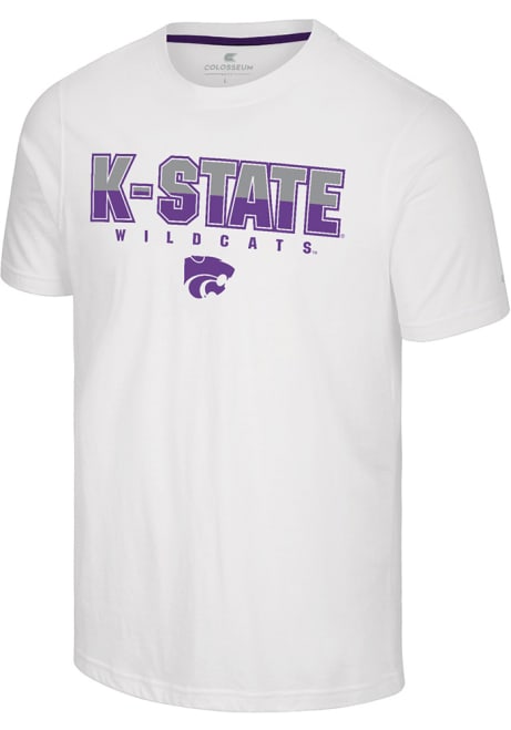 K-State Wildcats White Colosseum Crane Short Sleeve T Shirt