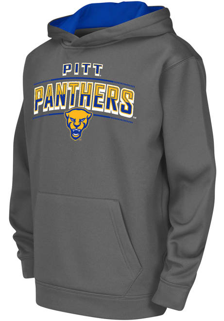 Youth Pitt Panthers Charcoal Colosseum Block Name Drop Long Sleeve Hood