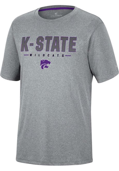 Youth K-State Wildcats Charcoal Colosseum High Pressure Short Sleeve T-Shirt