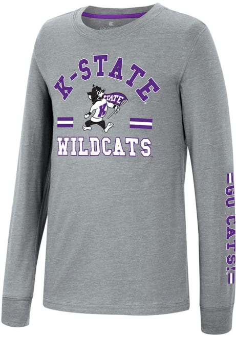 Youth K-State Wildcats Grey Colosseum GCC SMU Roof Long Sleeve T-Shirt