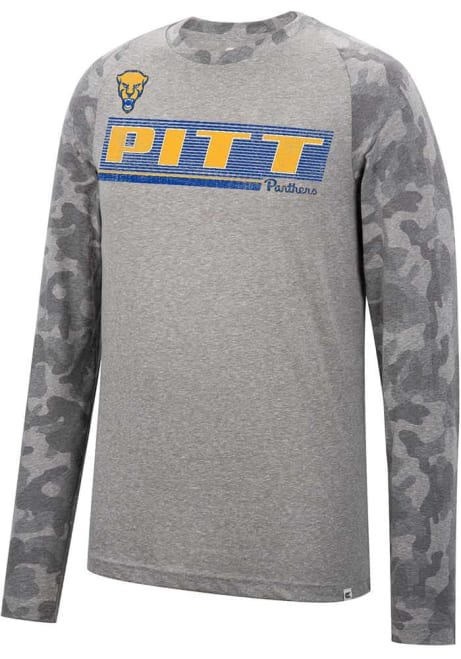 Mens Pitt Panthers Grey Colosseum Quintana Camo Raglan Tee