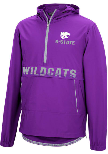 Mens K-State Wildcats Purple Colosseum Brandt 1/4 Zip Light Weight Jacket