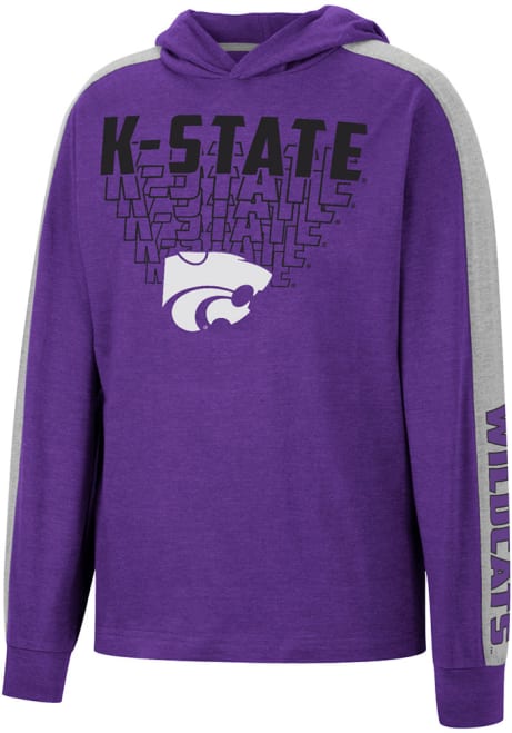 Youth K-State Wildcats Purple Colosseum Wind Changes Hooded Long Sleeve T-Shirt