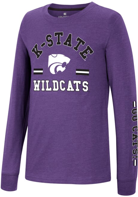 Youth K-State Wildcats Purple Colosseum Roof Long Sleeve T-Shirt