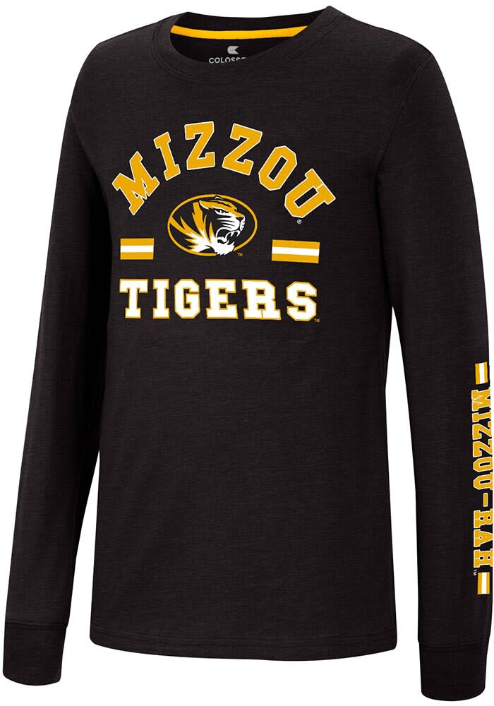 Missouri Tigers Adult Arch And Logo T-Shirt - Black, XX-Large, 100% Cotton, Officially Licensed