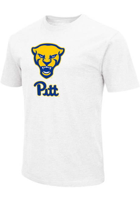 Pitt Panthers White Colosseum Script logo Short Sleeve T Shirt