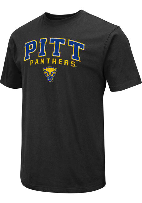 Pitt Panthers Black Colosseum Arch Mascot Short Sleeve T Shirt