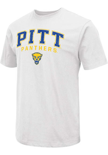 Pitt Panthers White Colosseum Arch Mascot Short Sleeve T Shirt