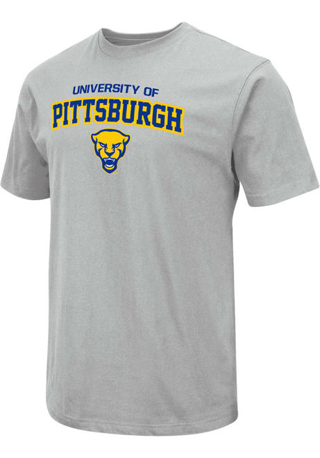 Pitt Panthers Grey Colosseum Arch Mascot Short Sleeve T Shirt