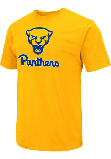 Pitt Panthers Gold Colosseum Mascot Short Sleeve T Shirt