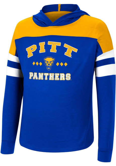 Girls Pitt Panthers Blue Colosseum Jolly Hooded Long Sleeve T-shirt