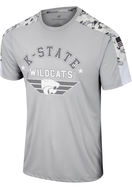 K-State Wildcats Grey Colosseum Hatch Short Sleeve T Shirt