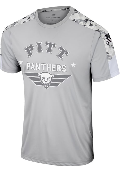 Pitt Panthers Grey Colosseum Hatch Short Sleeve T Shirt