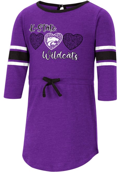 Toddler Girls K-State Wildcats Purple Colosseum Poppins Short Sleeve Dresses