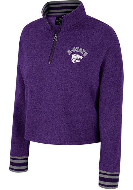 Womens K-State Wildcats Purple Colosseum Lovely 1/4 Zip Pullover
