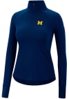 Main image for Womens Michigan Wolverines Navy Blue Colosseum Quinn 1/4 Zip Pullover
