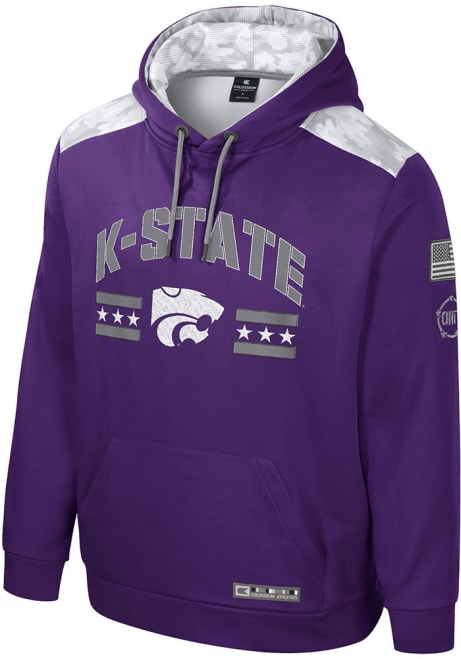 Mens K-State Wildcats Purple Colosseum Cyclone Long Sleeve Hoodie