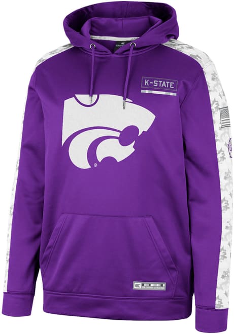 Mens K-State Wildcats Purple Colosseum Snake Eyes Camo Long Sleeve Hoodie