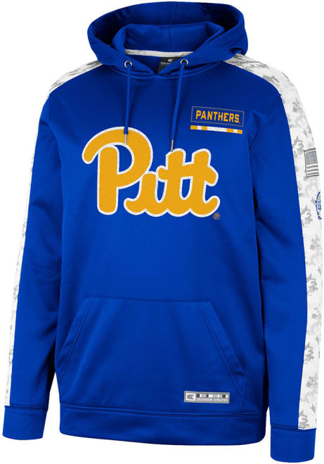 Mens Pitt Panthers Blue Colosseum Snake Eyes Camo Long Sleeve Hoodie