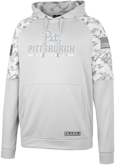 Mens Pitt Panthers Grey Colosseum Clutch Camo Pullover Long Sleeve Hoodie