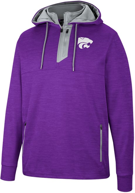 Mens K-State Wildcats Purple Colosseum Bushwood Fleece Long Sleeve Hoodie