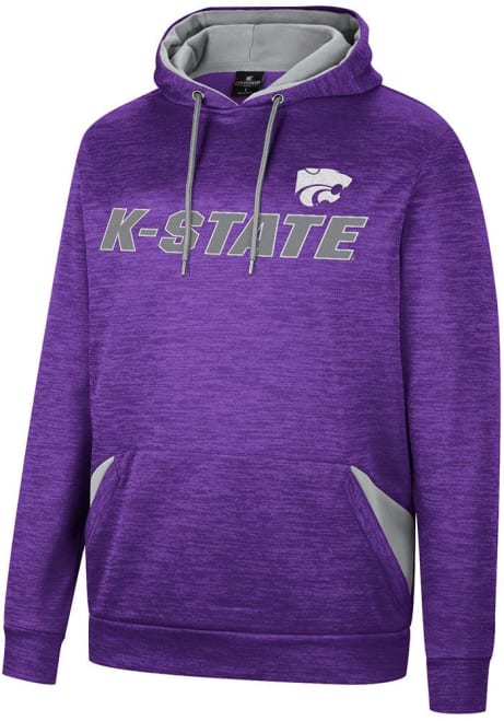 Mens K-State Wildcats Purple Colosseum Bushwood Pullover Long Sleeve Hoodie