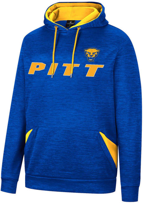 Mens Pitt Panthers Blue Colosseum Bushwood Pullover Long Sleeve Hoodie