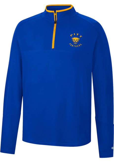 Mens Pitt Panthers Blue Colosseum Spaulding Qtr Zip Pullover