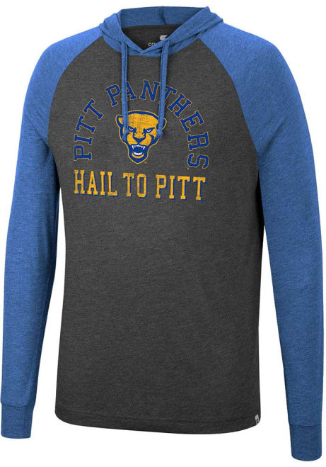 Mens Pitt Panthers Charcoal Colosseum Zen Philosopher Tee Long Sleeve Fashion Hood