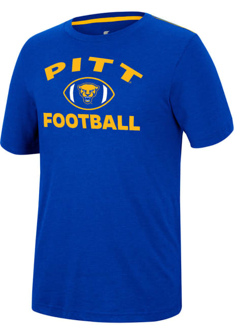 Pitt Panthers Blue Colosseum Motormouth Football Short Sleeve T Shirt