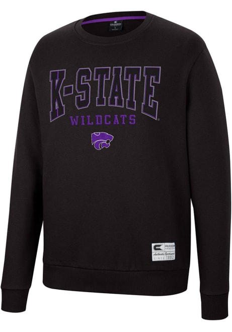 Mens K-State Wildcats Black Colosseum Scholarship Fleece Crew Sweatshirt