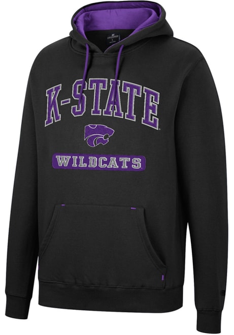 Mens K-State Wildcats Black Colosseum Scholarship Fleece Hooded Sweatshirt