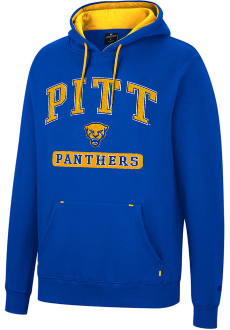 Mens Pitt Panthers Blue Colosseum Scholarship Fleece Hooded Sweatshirt