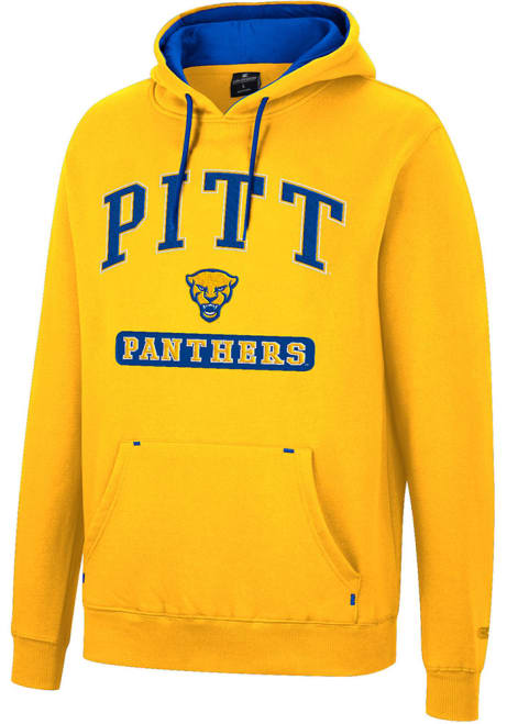 Mens Pitt Panthers Gold Colosseum Scholarship Fleece Hooded Sweatshirt