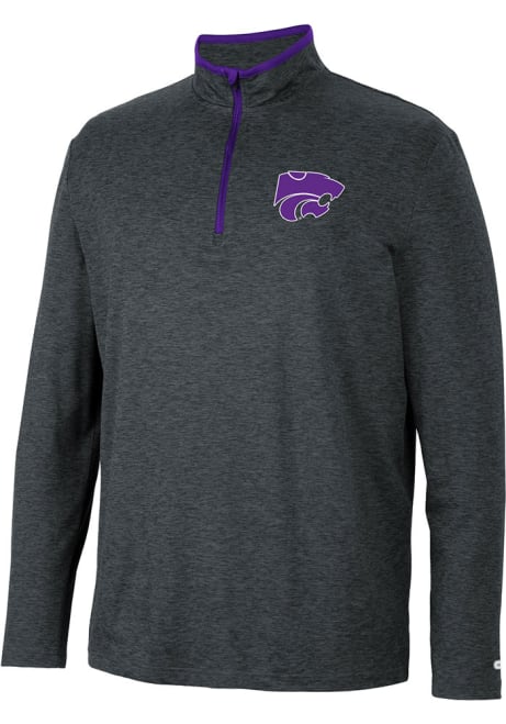 Mens K-State Wildcats Black Colosseum Tiger 1/4 Zip Pullover