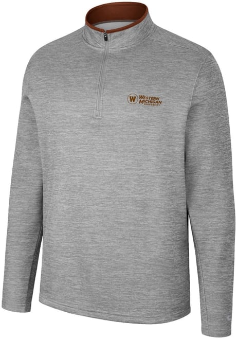 Mens Western Michigan Broncos Grey Colosseum Chase Qtr Zip Pullover