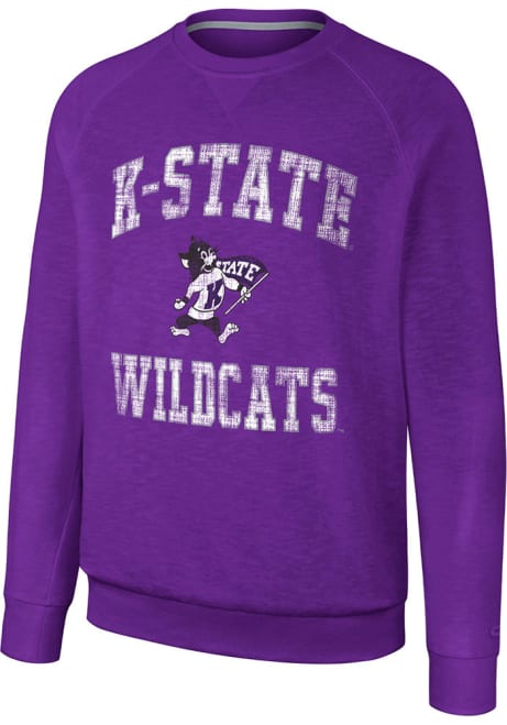 Mens K-State Wildcats Purple Colosseum Reggie Crew Sweatshirt