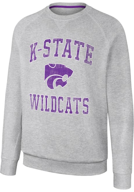 Mens K-State Wildcats Grey Colosseum Reggie Crew Sweatshirt
