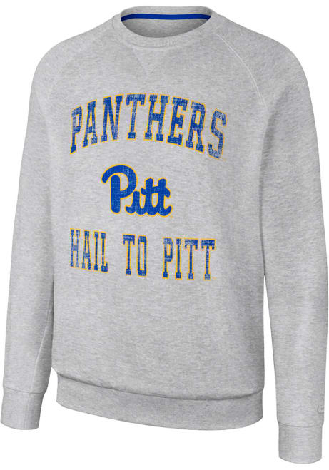 Mens Pitt Panthers Grey Colosseum Reggie Crew Sweatshirt