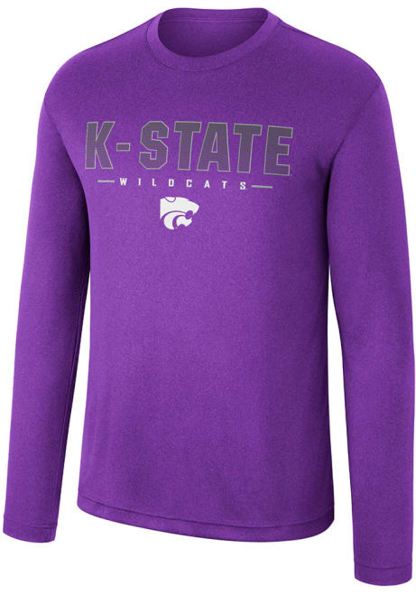 Mens K-State Wildcats Purple Colosseum Messi Long Sleeve T-Shirt