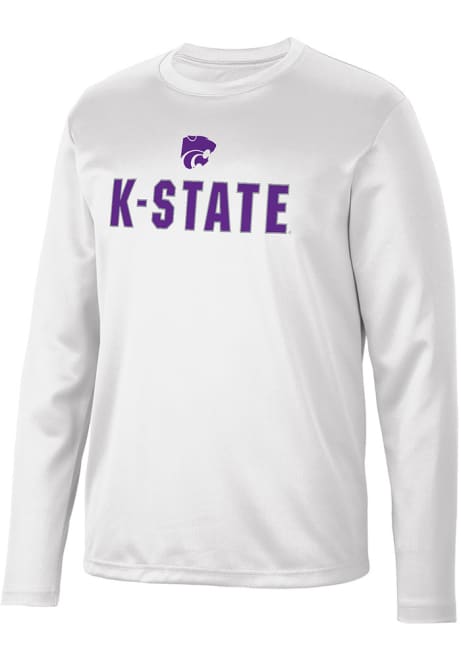 Mens K-State Wildcats White Colosseum Reed Long Sleeve T-Shirt