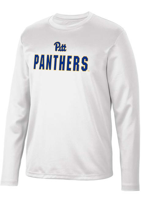 Mens Pitt Panthers White Colosseum Reed Long Sleeve T-Shirt