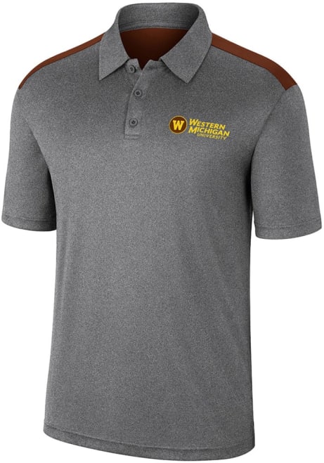 Mens Western Michigan Broncos Charcoal Colosseum Rahm Short Sleeve Polo Shirt