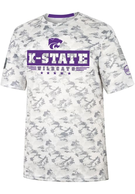 K-State Wildcats Grey Colosseum Storm Shadow Camo Short Sleeve T Shirt