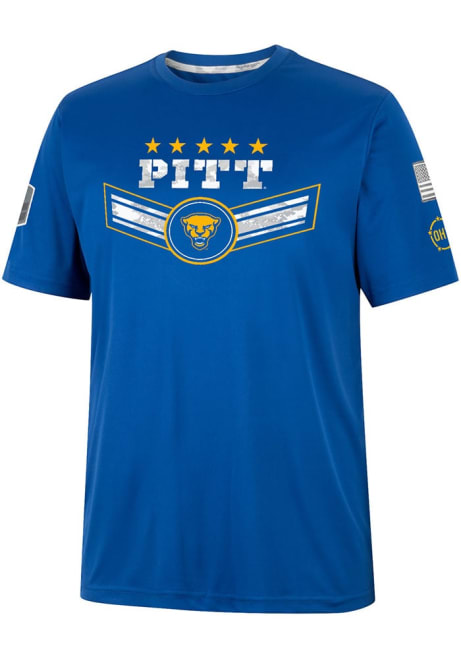 Pitt Panthers Blue Colosseum Free Fall Hatch Camo Short Sleeve T Shirt