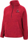 Main image for Colosseum Ball State Cardinals Womens Red Winter Wonderland Chenille Sherpa 1/4 Zip Pullover